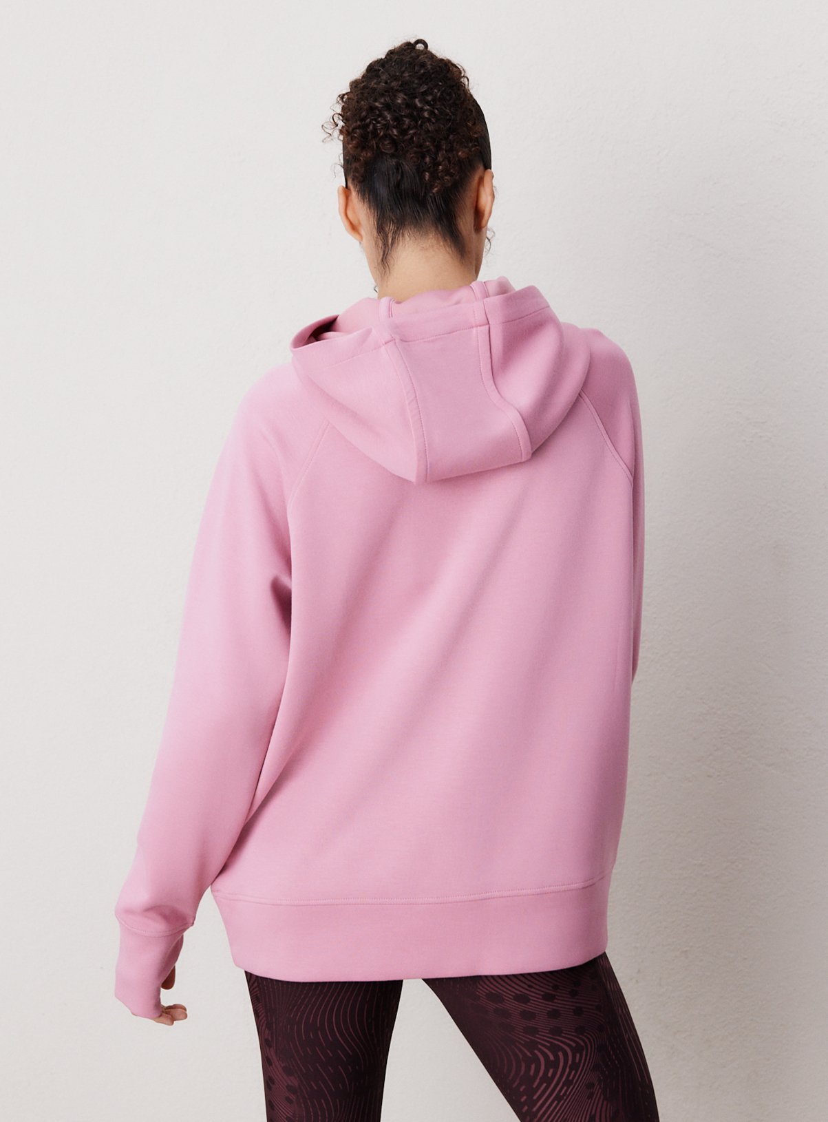 REAKTIV Light Pink Scuba Longline Hoodie S - Image 4 thumbnail